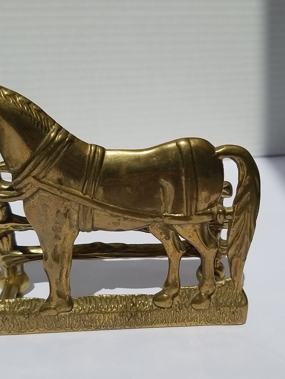 Vintage Brass Horse Napkin Envelope Holder - Picture 3 of 9